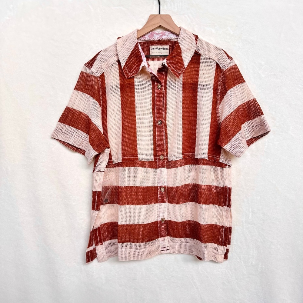 NWOT We The Free Del Mar Cabana Shirt in Brown Combo - Picture 8 of 11